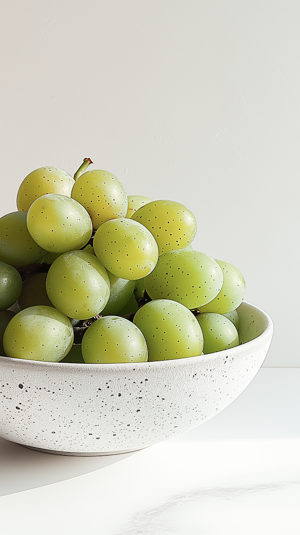 Close-Up of Green Grapes in Bowl
