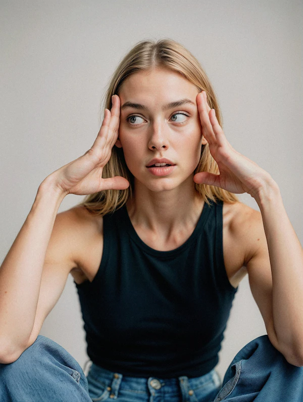 Contemplative Woman Pose