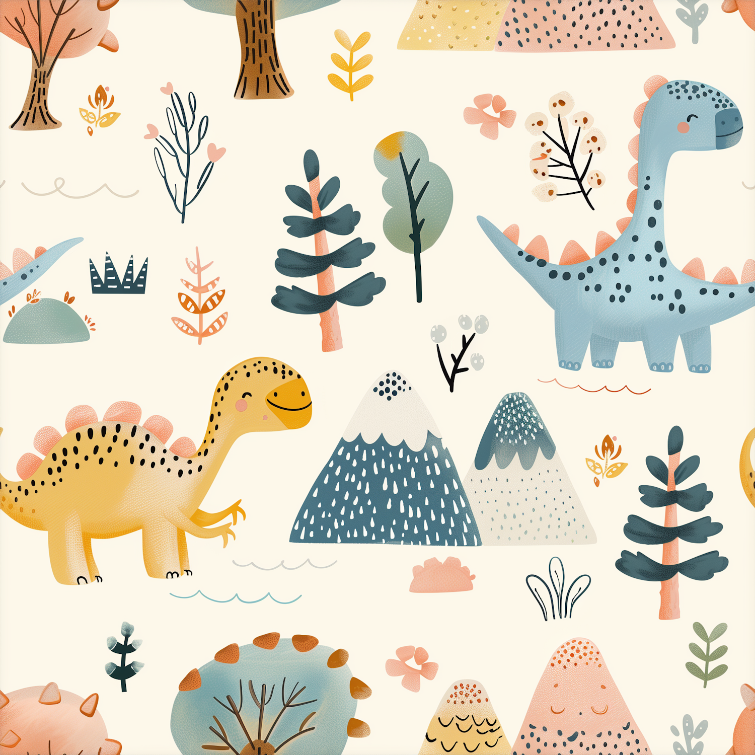 Whimsical Dinosaur Illustration