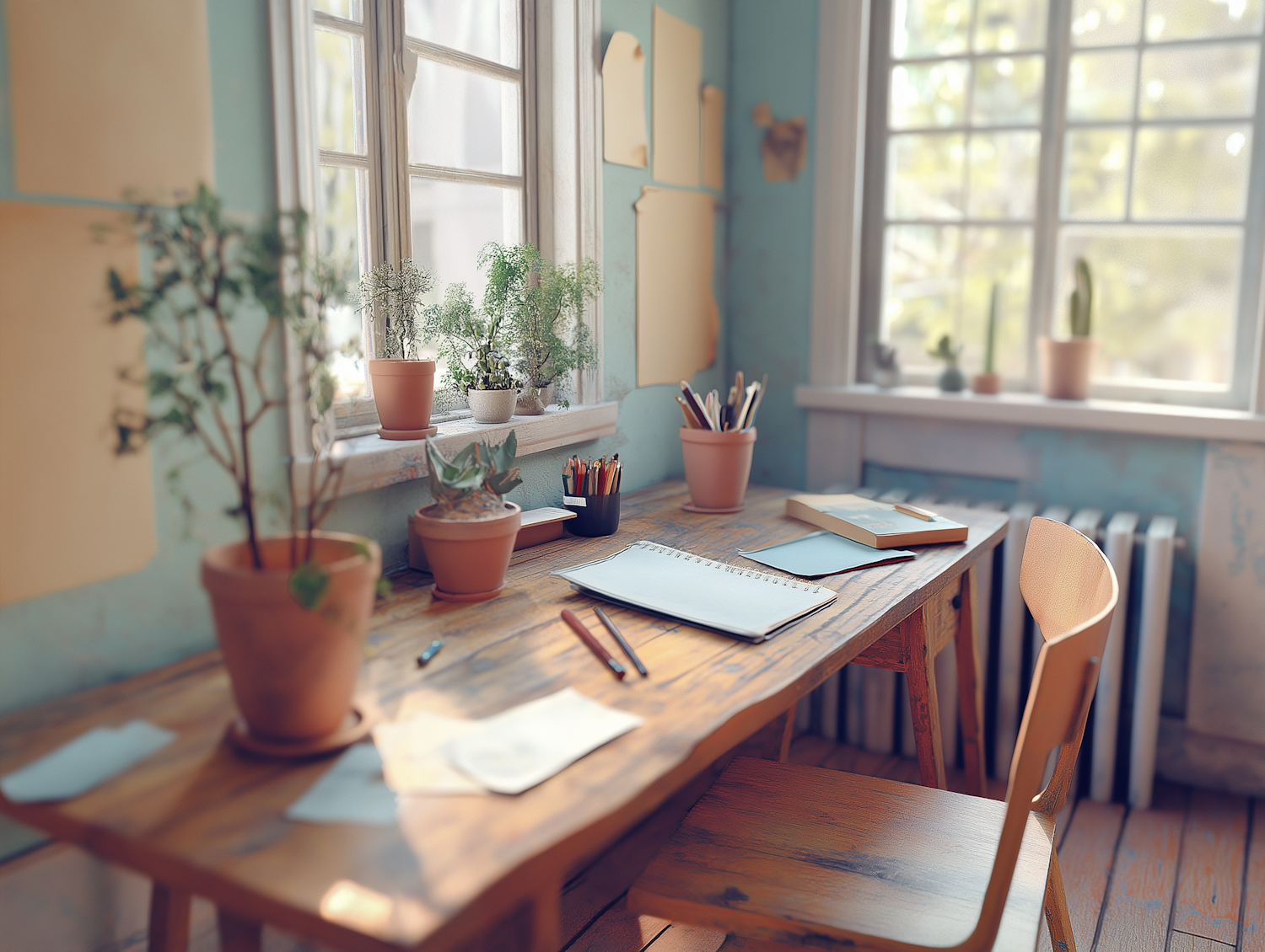 Serene Workspace with Natural Light