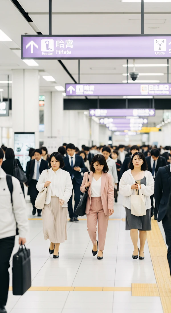 Busy Transit Station Scene