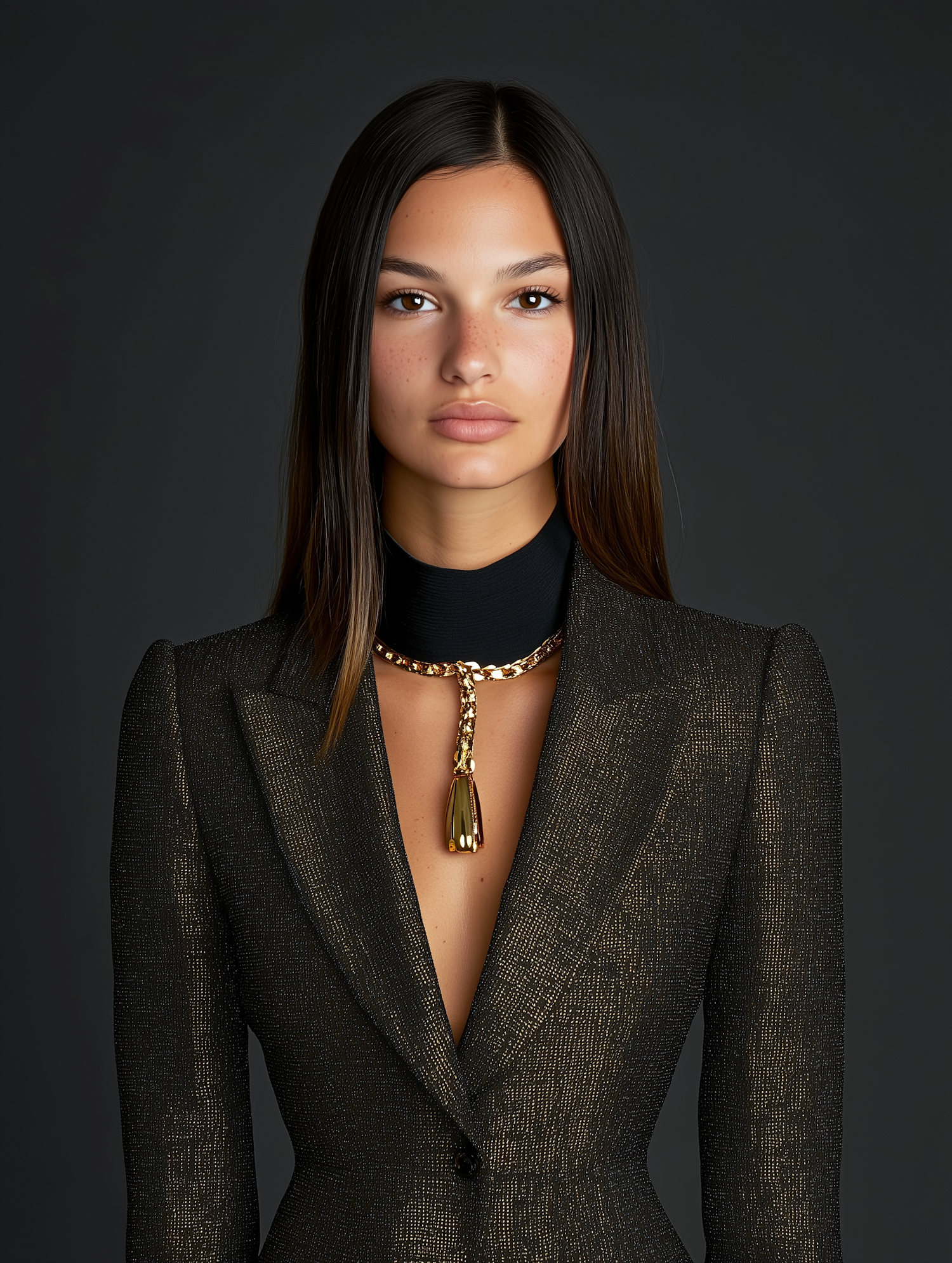 Elegant Woman in Dark Blazer