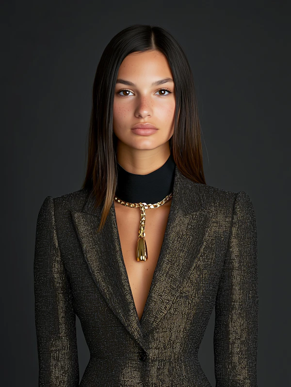 Elegant Woman in Dark Blazer