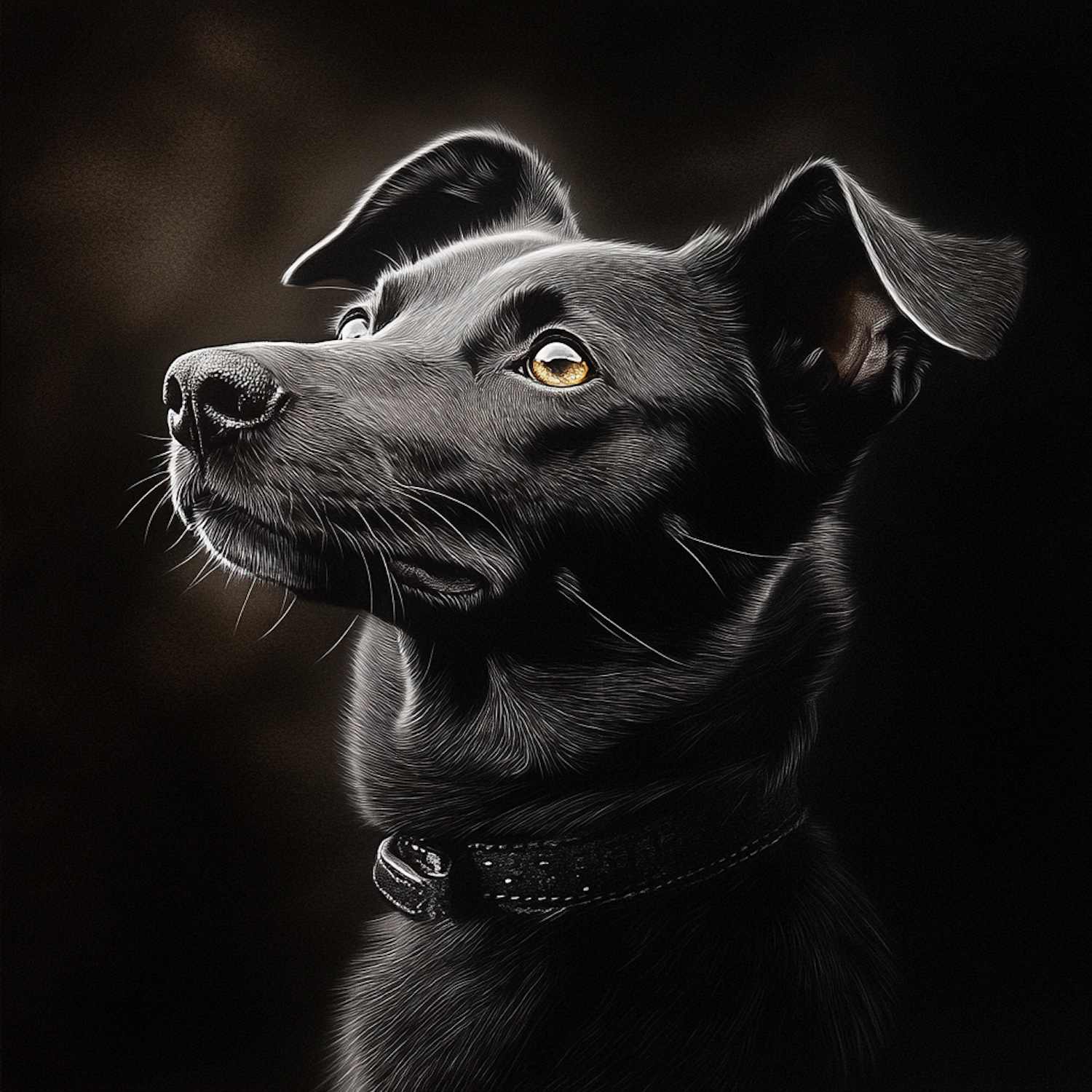 Portrait of a Black Dog