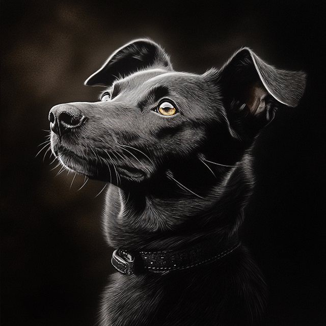 Portrait of a Black Dog