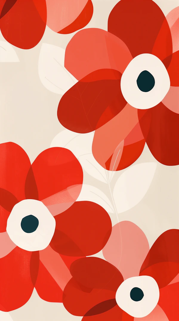 Stylized Red Flowers