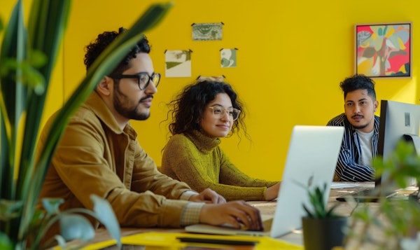 Casual Coworkers in Collaborative Workspace