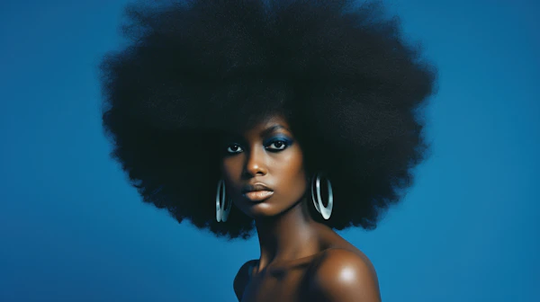 Striking Portrait of a Confident Woman with Afro