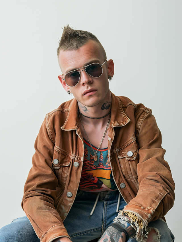 Stylish Young Man with Spiked Hair