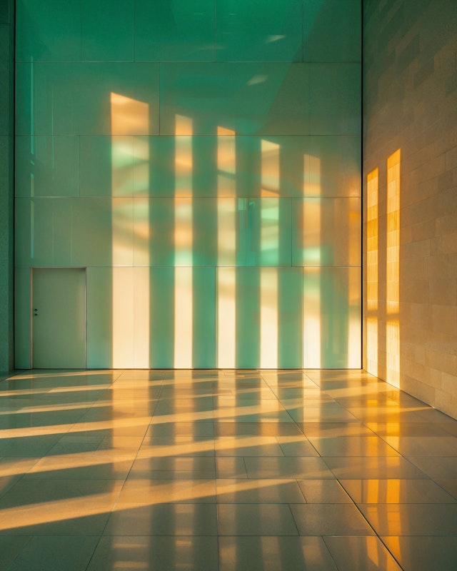 Serene Interior with Light and Shadow