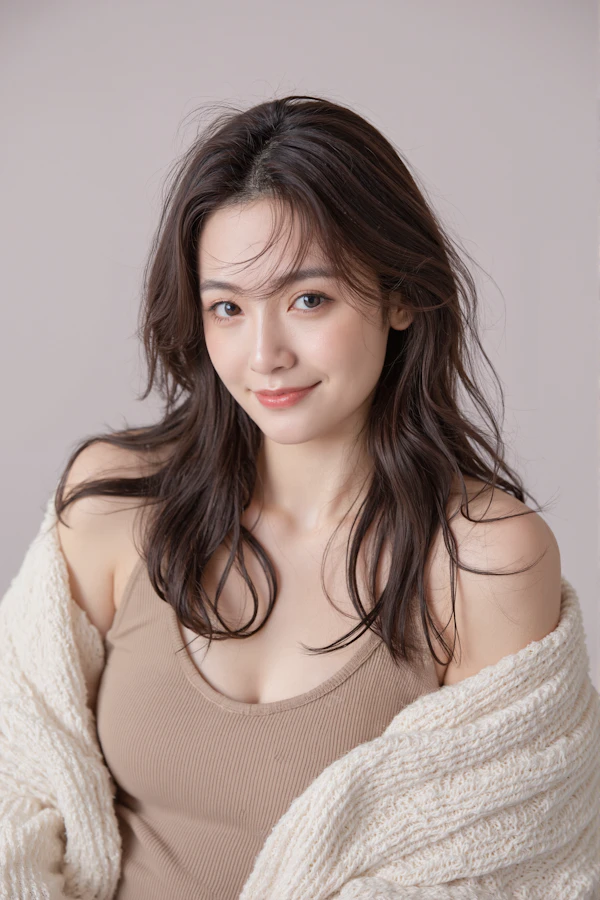 Serene Woman in Warm Tones