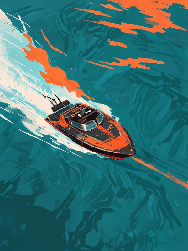 Modern Speedboat Art