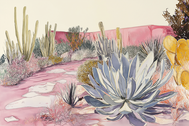 Stylized Desert Garden Art