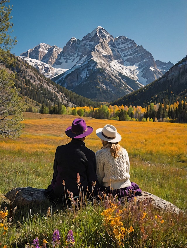 Tranquil Companionship in the Mountains