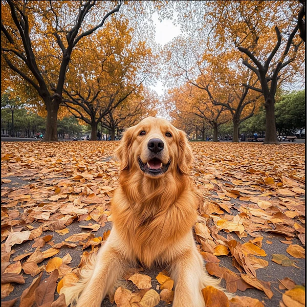 Golden Retriever in Autumn