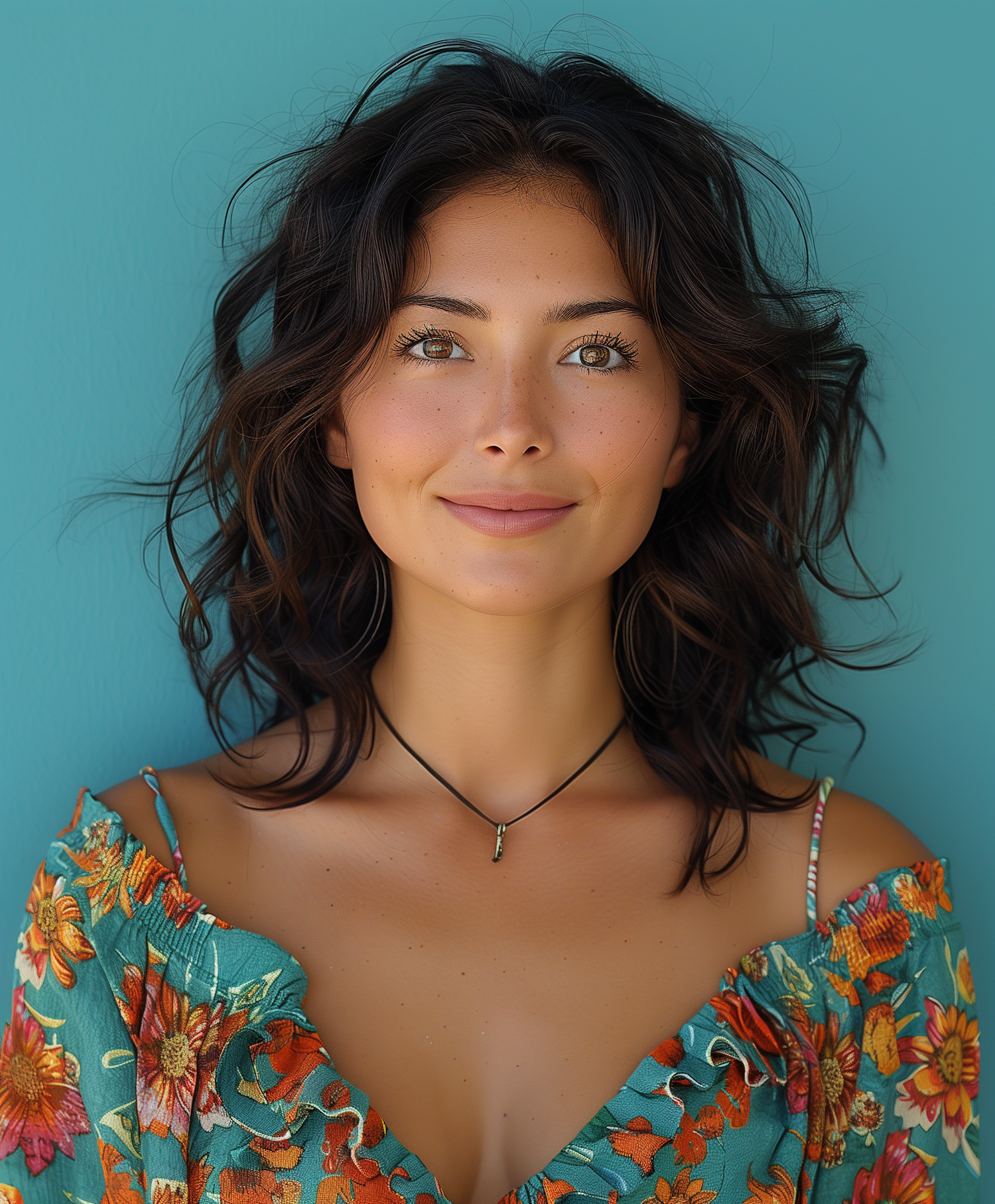 Portrait of a Young Woman with a Floral Top