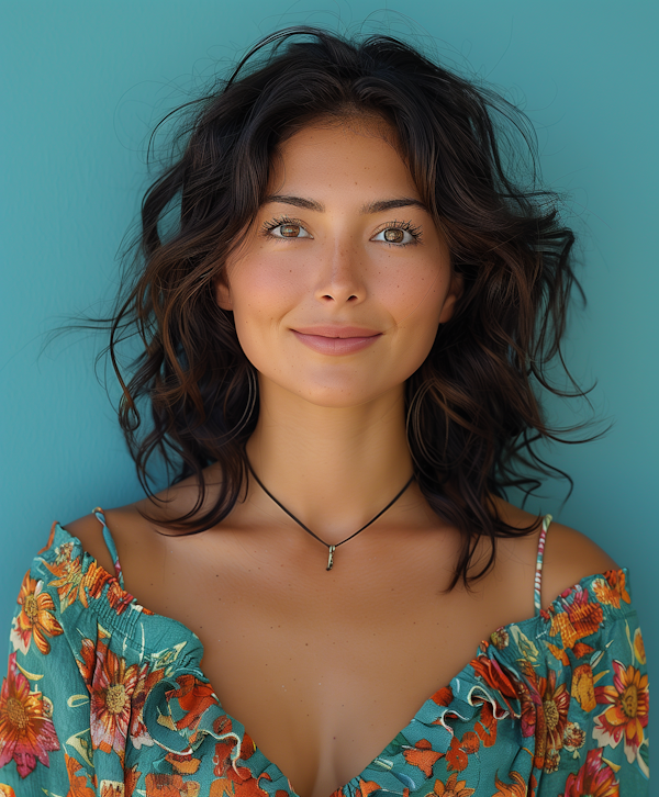 Portrait of a Young Woman with a Floral Top