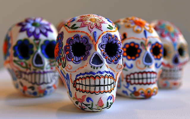 Decorated Sugar Skulls for Día de los Muertos