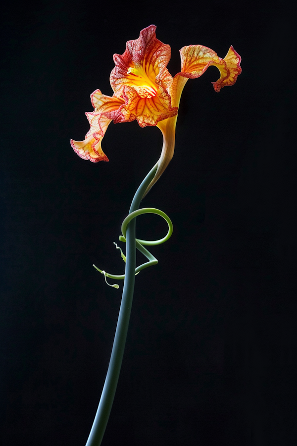 Vibrant Exotic Flower in Dramatic Lighting