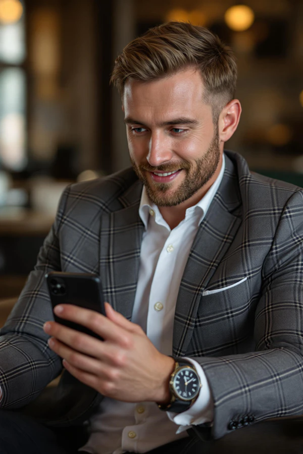 Man Using Smartphone