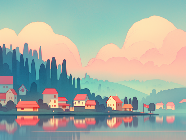 Serene Lakeside Village