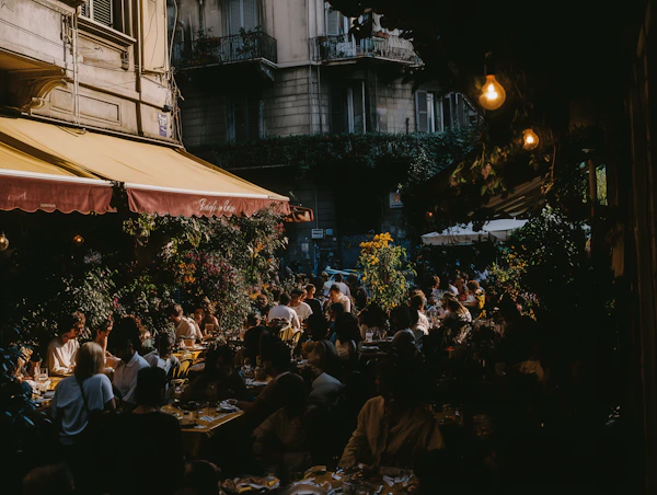 Golden Hour Café Scene