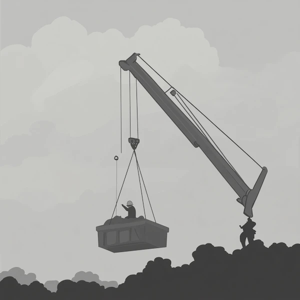Construction Scene with Crane