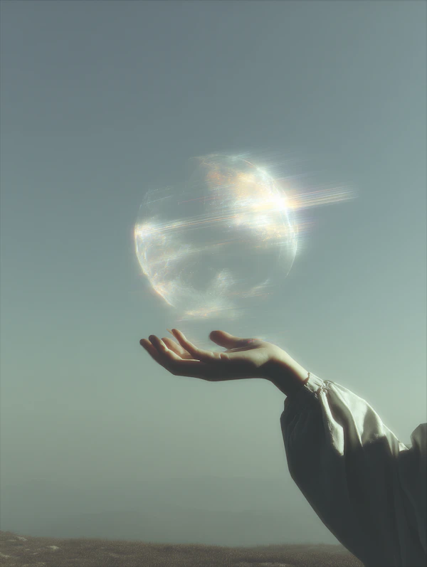 Hand Holding Glowing Orb