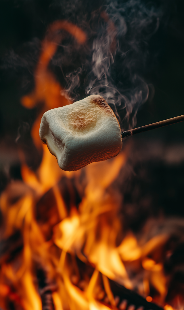 Marshmallow Roasting Over Campfire