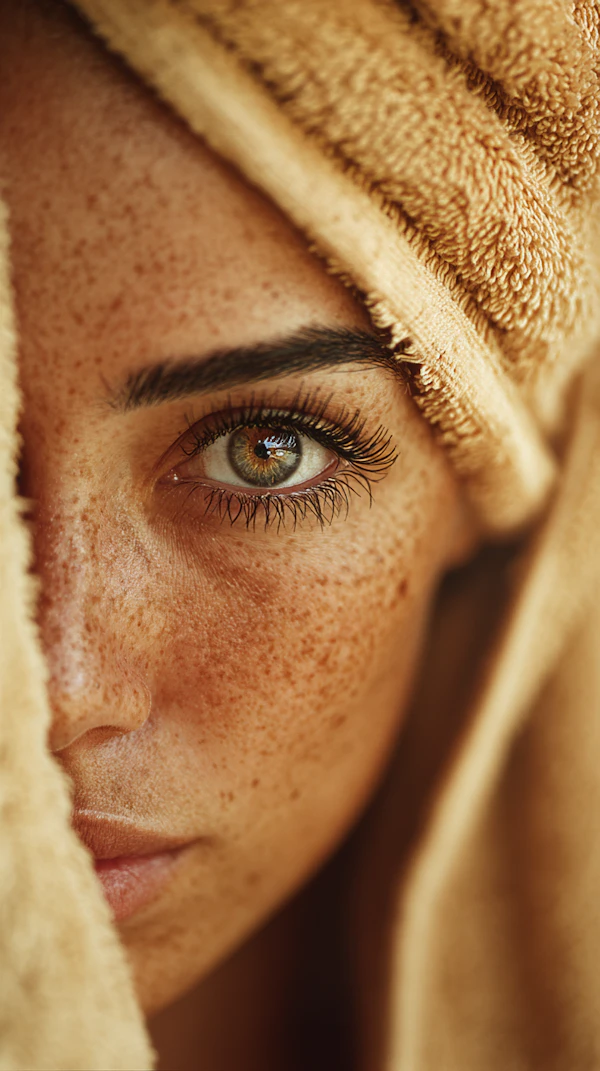 Freckled Face Close-Up