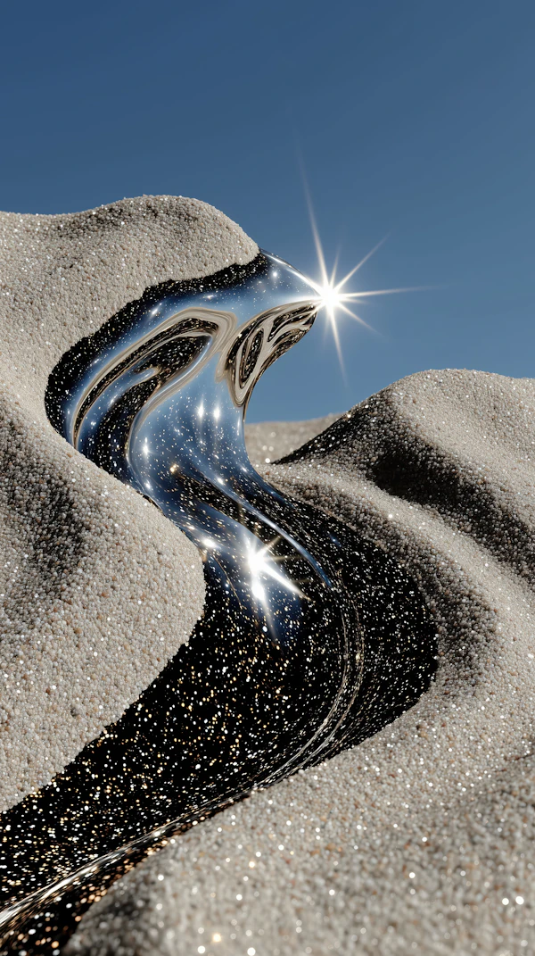 Metallic Liquid in Desert
