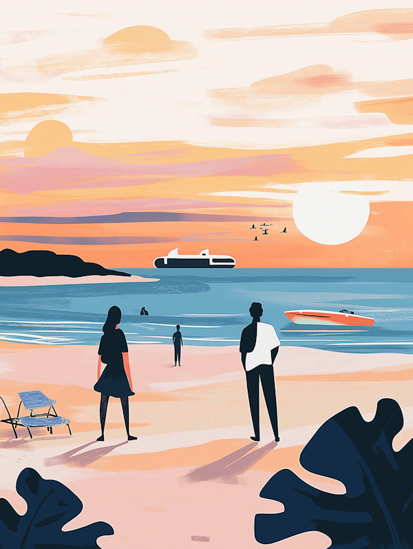 Serene Beach Illustration