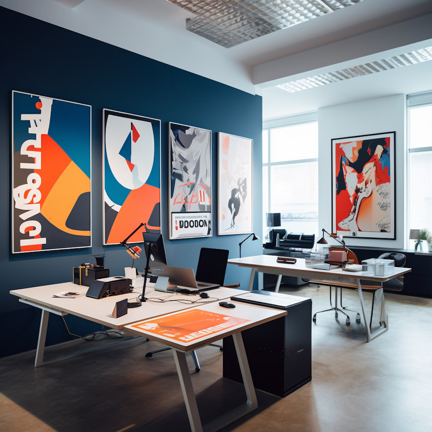 Artistic and Contemporary Tech Workspace