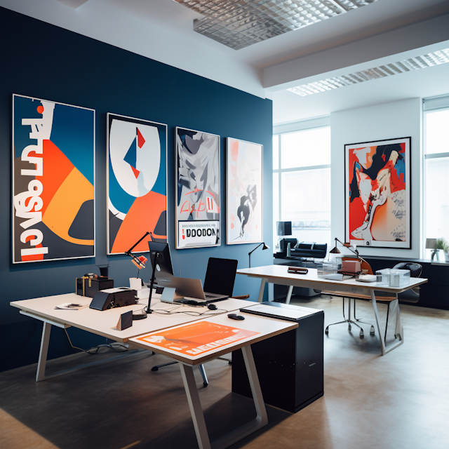 Artistic and Contemporary Tech Workspace