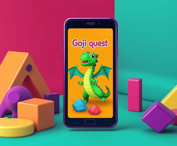 Colorful Goji Quest Dragon on Smartphone