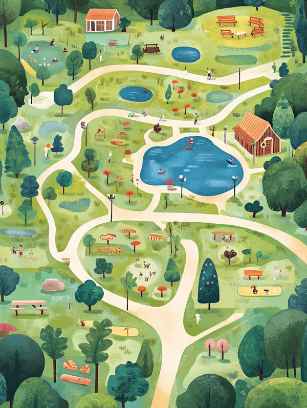 Vibrant Park Scene