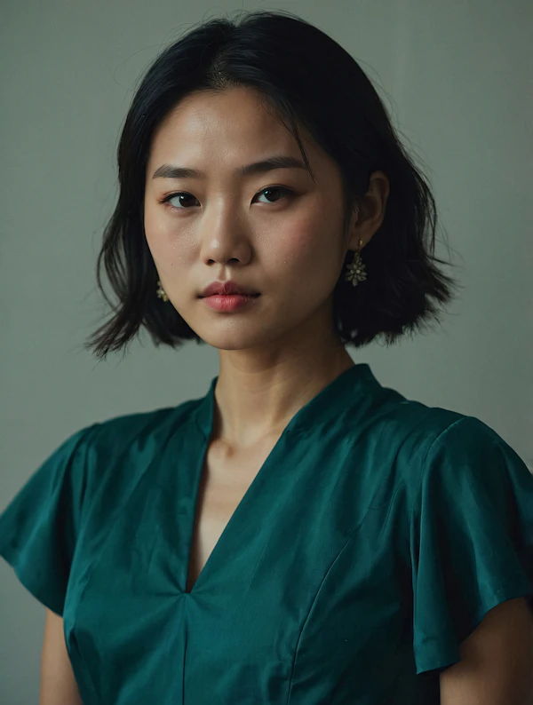 Portrait of a Woman in Teal