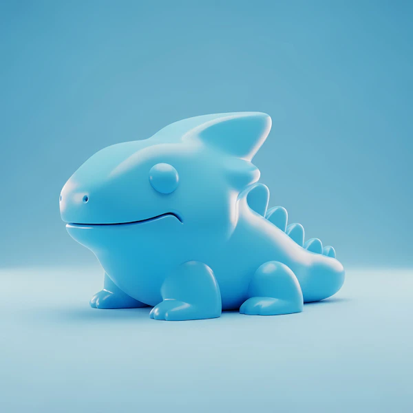 Blue Cartoon Dragon