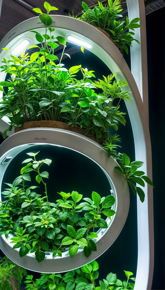 Vertical Garden with Circular Frames