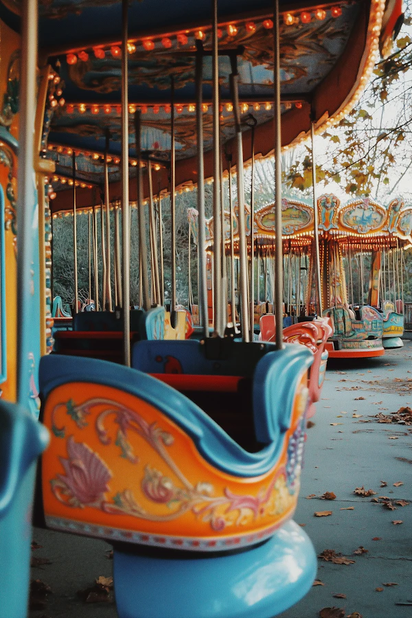 Vibrant Carousel in Autumn