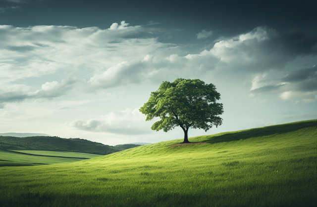 Solitary Vigilance Amidst Tranquil Greens