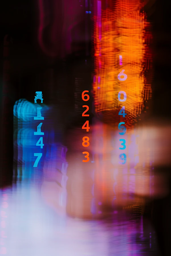 Neon Numbers Abstract