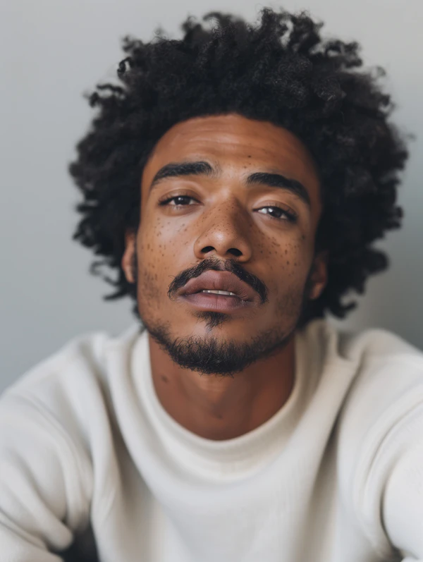 Close-up Portrait of Thoughtful Young Man