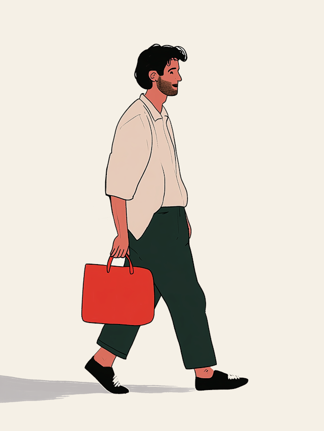 Man with Red Briefcase