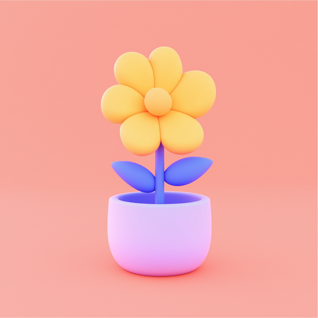 Stylized Yellow Flower Illustration