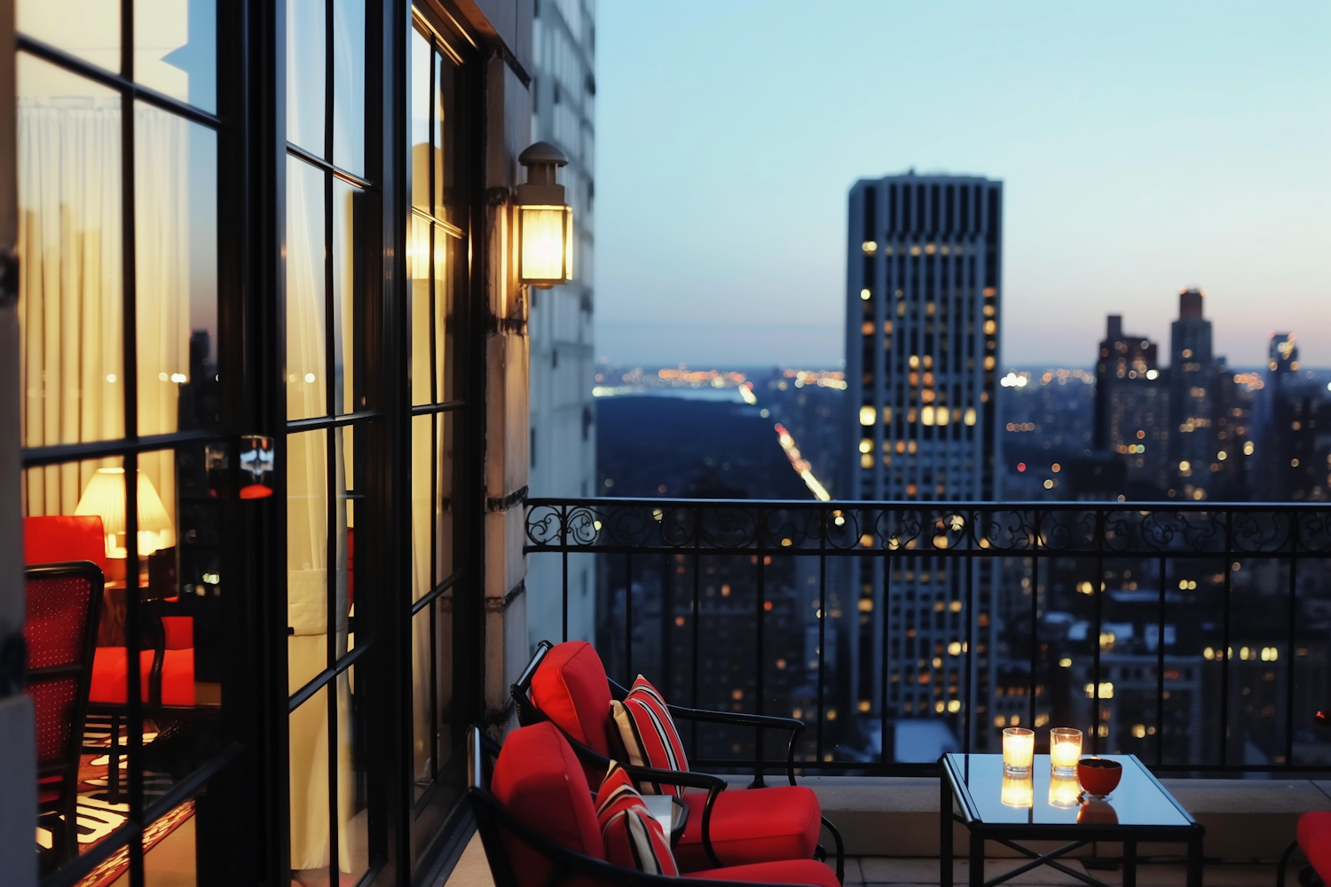 Twilight Cityscape Balcony View