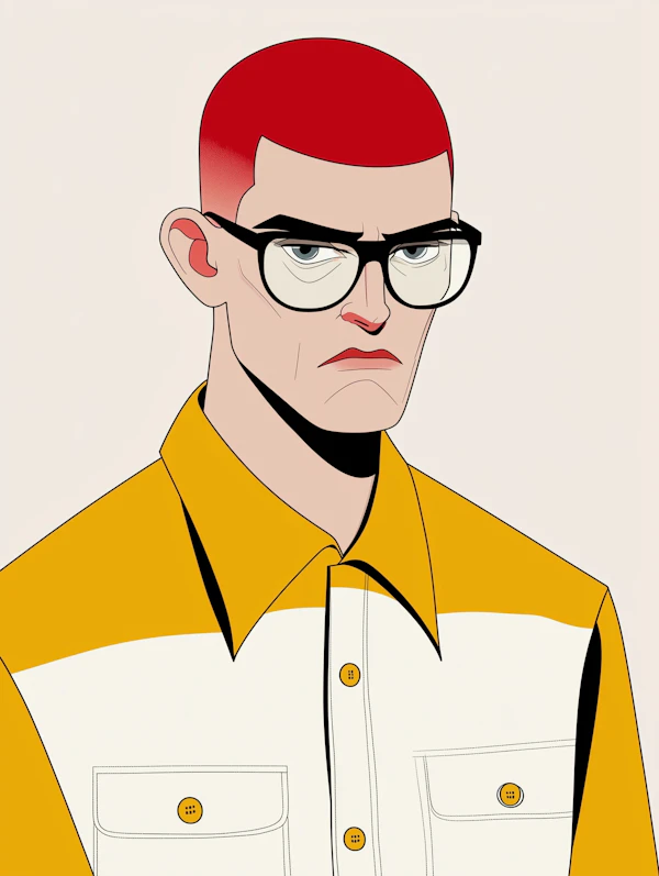 Stylized Portrait with Red Hair