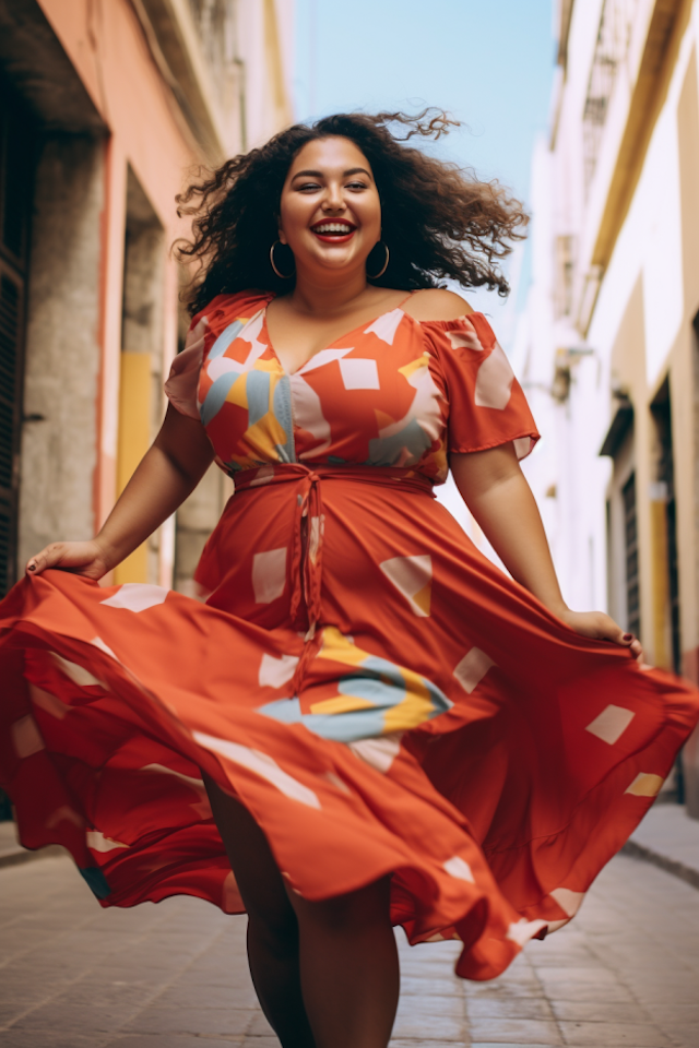 Twirling Joy in Red - The Celebratory Dance