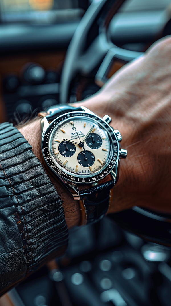 Vintage Wristwatch and Automotive Controls
