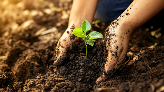 Hands Nurturing Plant